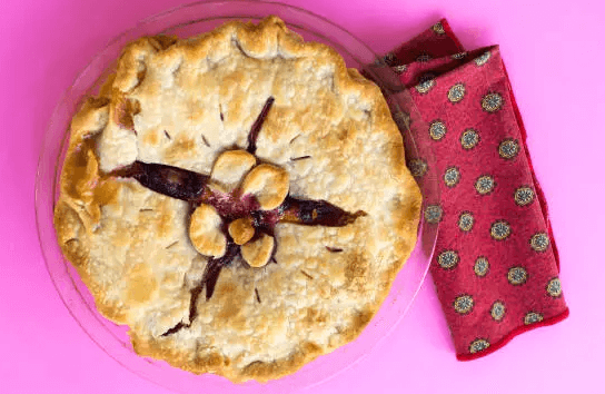 Purple sweet potato pie with a flaky crust, perfect for holidays