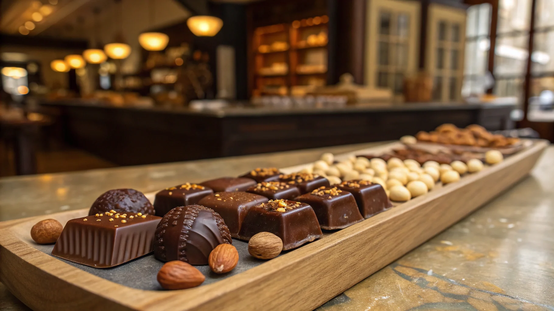 Piedmontese chocolate, Gianduja, and Cremino with hazelnuts.