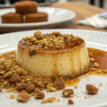 Sliced Bunet dessert with caramel topping