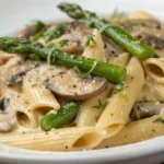 Creamy Mushroom and Asparagus Chicken Penne – A Restaurant-Worthy Pasta You Can Make at Home 3 creamy mushroom and asparagus chicken penne served in a bowl