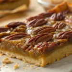 Easy pecan pie dump cake recipe 3 This close-up image features a rich and buttery easy pecan pie dump cake recipe served warm with melting ice cream—a perfect Southern dessert.